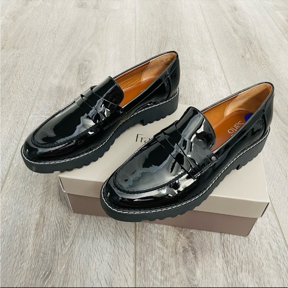 NEW Franco Sarto Cassandra Platform Penny Loafer in Black Patent Leather - Picture 3 of 6
